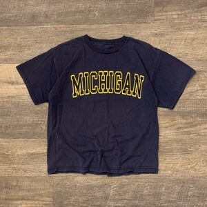 Y2K 2000s Michigan Wolverines Spellout Faded Shirt
